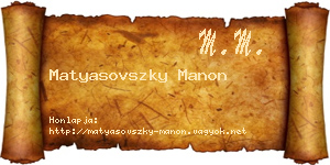 Matyasovszky Manon névjegykártya